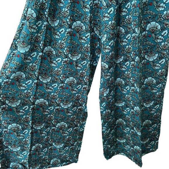 BAND OF THE FREE Elise Floral Wide Leg Pants Pull On Elastic Bohemian NWT Medium - Picture 4 of 8